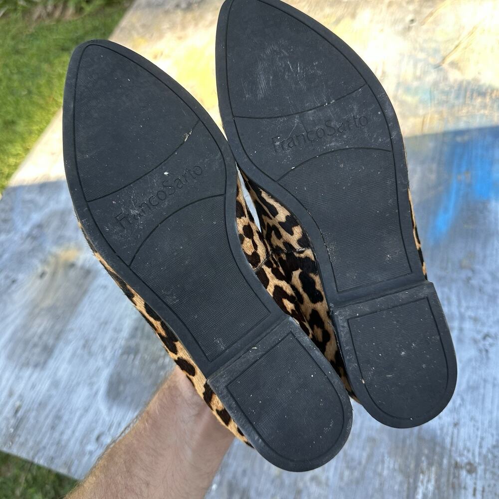 Franco Sarto Leopard Print Calf Hair Pointed-Toe Loafers Size 8 M Womens 825 - Picture 8 of 16